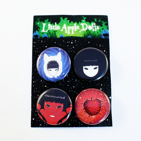Little Apple Dolls 32 mm Pin Badge Set